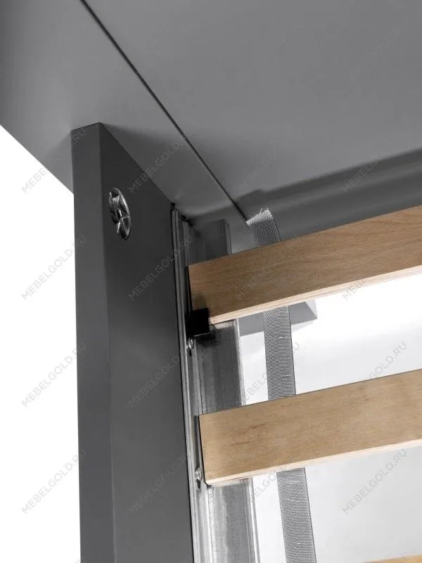 Кровать двуспальная Сага, 160х200 см, серая | изображение 5