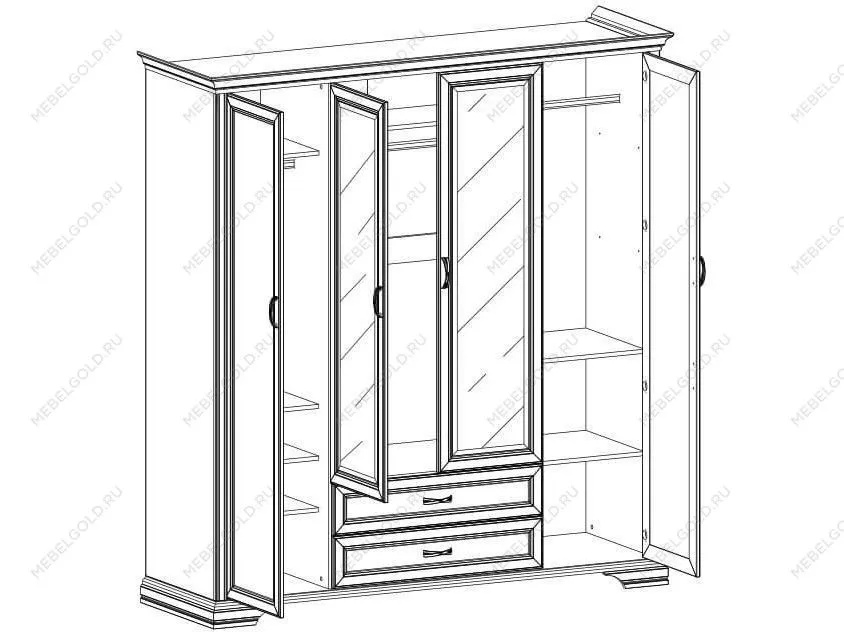 Шкаф 4-створчатый Монако 4D2S Z | изображение 1