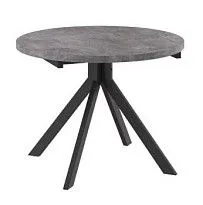 Стол круглый раздвижной TRIO-100 (ДЫМЧАТАЯ КЕРАМИКА/ЧЕРНЫЙ)