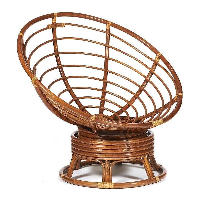 Кресло-качалка Papasan с подушкой Орех, ткань, оранжевый | изображение 1