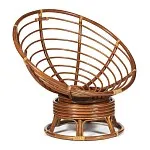 Кресло-качалка Papasan с подушкой Орех, ткань, оранжевый | изображение 1