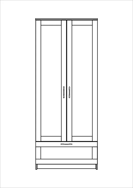 м. Марьина Роща - БРИМНЭС / СИРИУС Шкаф ИКЕА / IKEA для одежды 2 двери и 1 ящик сонома | изображение 3