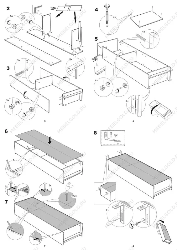 Стеллаж Сириус, 5 полок, 78х35х190 см, белый | изображение 12