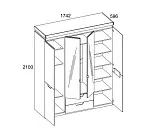 Шкаф 4-створчатый Торино 4DG2S Z | изображение 1