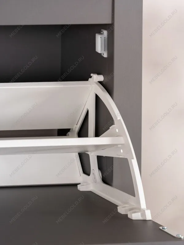 Обувница Сага с 4 откидными ящиками 113х108 серая-ясень | изображение 5