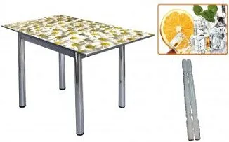 Стол обеденный 832-П (Апельсин (ЧС-24) /ноги Белый)