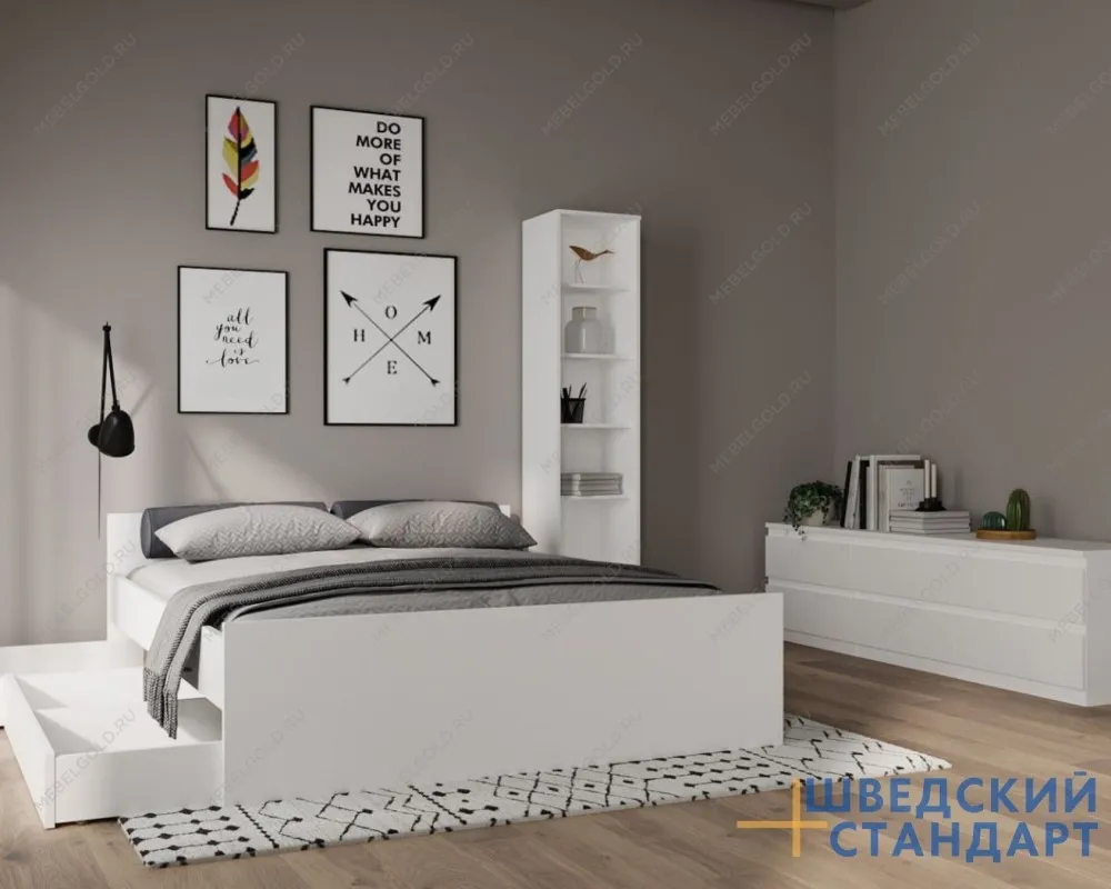 Ящик выкатной для кроватей СИРИУС, 138х60х20 см, белый | изображение 4