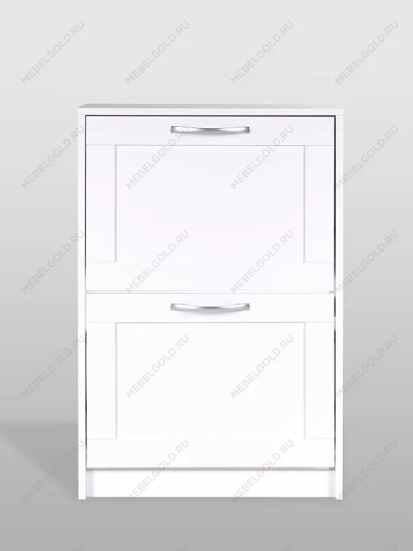 Обувница Сириус с 2 откидными ящиками, 60 х 25 х 89 см, ЛДСП, белая | изображение 4