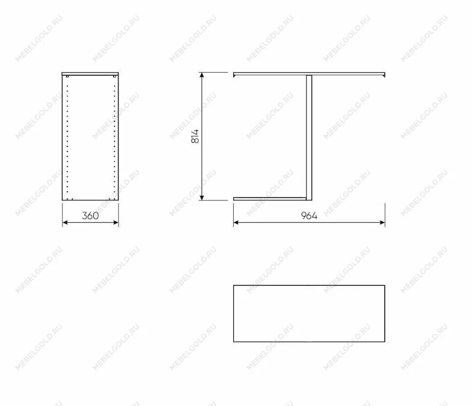 Разделительная секция для шкафа МАКС, 100х36 см, серая | изображение 2
