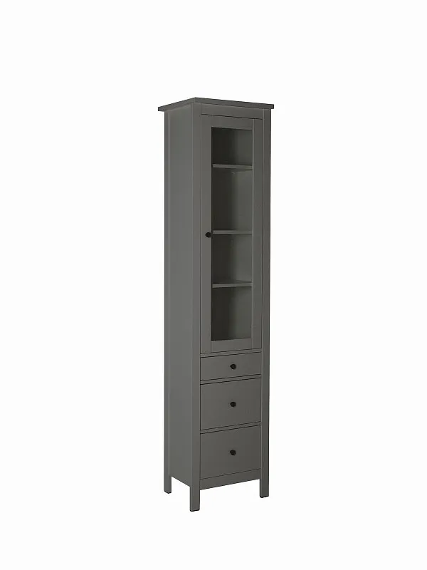 Шкаф с витриной Сага, 50х41х215 см, серый | изображение 19