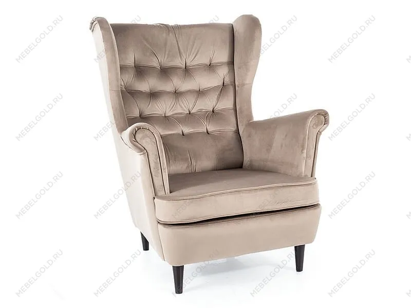 Кресло Signal HARRY VELVET (темно-бежевый/венге)