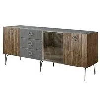 Комод 2.1м Bogemia Woodline Wood Fi (Серый) (Novabuk/Хром) БМКМ-5[4]