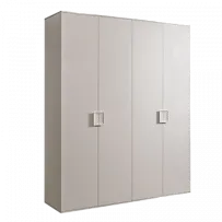 Шкаф 4-х дв. для платья и белья Диора слоновая кость/серебро ДШ2/4