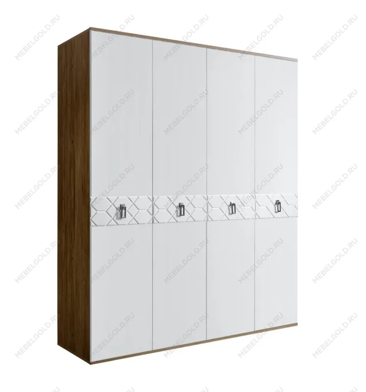 Шкаф 4-х дверный Bogemia Woodline Fa (Белый/Хром) БМШ2/4