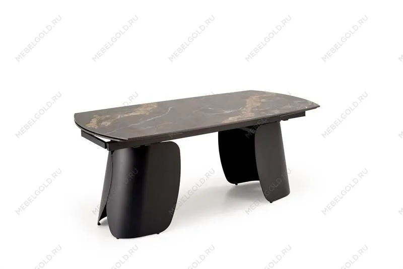 Стол обеденный Halmar FORUM 180 (черный мрамор/черный) | изображение 7