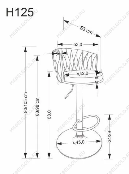 Стул барный Halmar H125 (серый/черный) | изображение 10