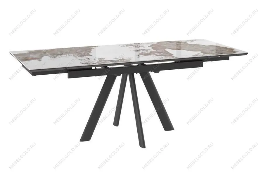 Стол с керамическим покрытием Джейтон-140 (Pandora gloss st cer/черный) 140(30+30)х85 | изображение 1