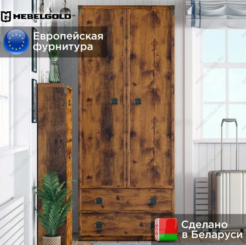 Шкаф со штангой Индиана JSZF2D2S дуб саттер | изображение 1