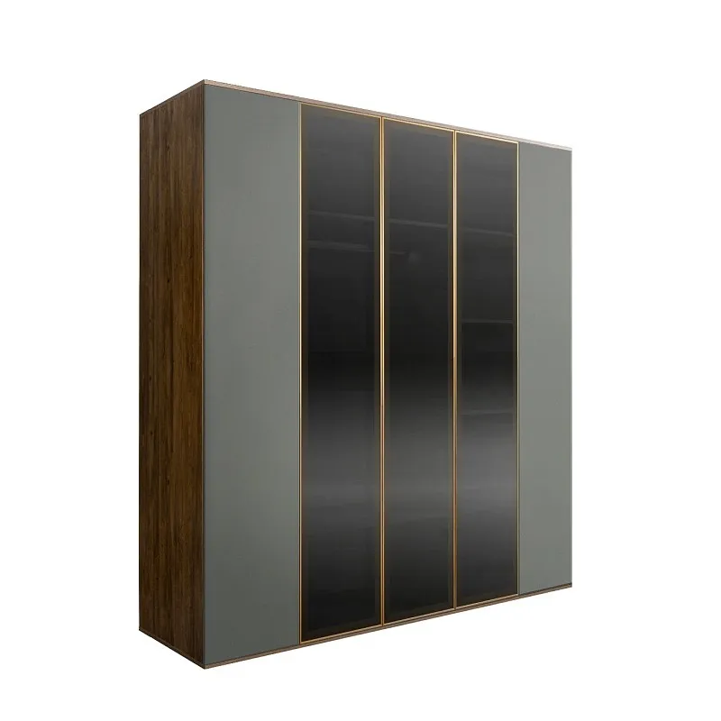 Шкаф 5-ти дв. Bogemia Woodline Air (Серый/Золото) БМШ2/5(3)