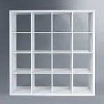 КАЛЛАКС / ФОРА Стеллаж ИКЕА / IKEA 16, широкий стеллаж с открытыми ячейками, тамбурат белого цвета | изображение 2