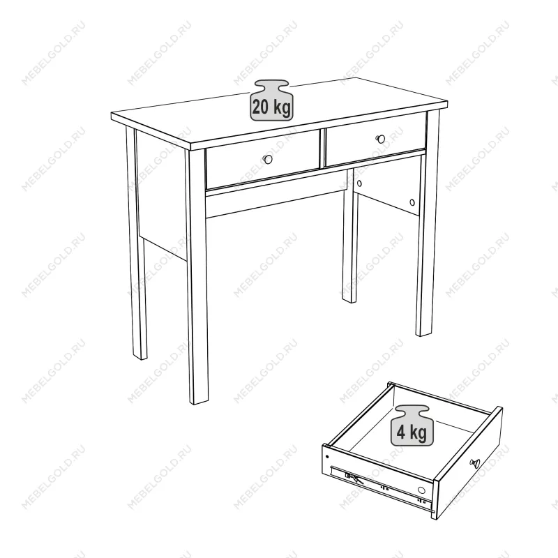 САГА стол туалетный 92х45 серый | изображение 3