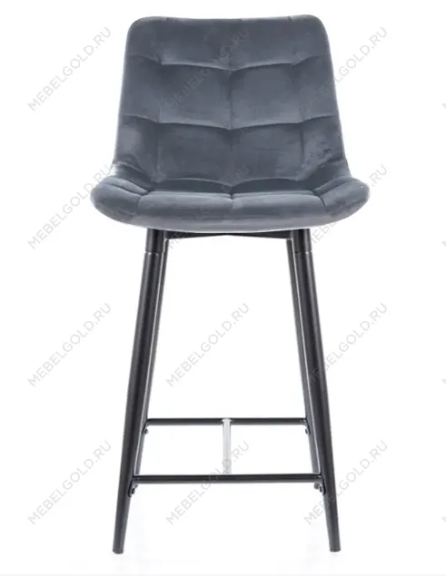 Барный стул Signal CHIC H-2 VELVET (серый/черный) | изображение 2