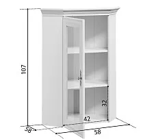 Шкаф верхний с витриной Кентаки NADN1W белый - Выставка Лобня