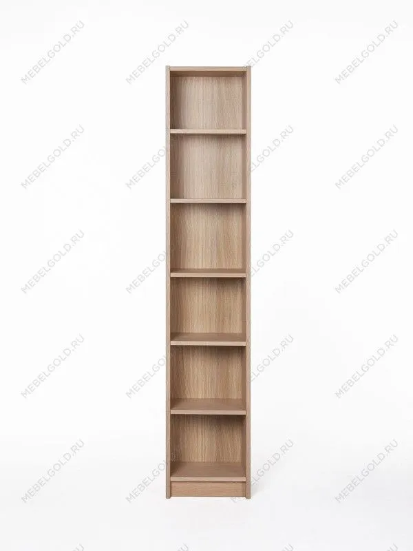 Стеллаж Варма, 6 полок, 38х198х28 см, шпон, дуб беленый | изображение 4