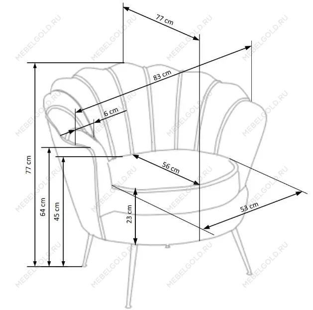 Кресло Halmar AMORINITO (светло-розовый/золотой) | изображение 10