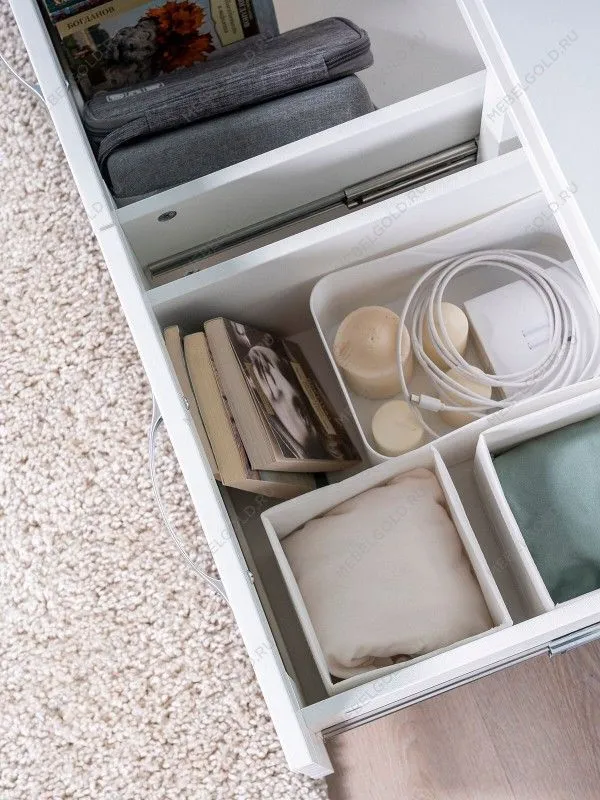 Тумба для ТВ Сириус, 2 двери и 2 ящика, 156х41х47 см, белая | изображение 5