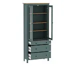 САГА шкаф с витриной 90 темно-бирюзовый/ясень | изображение 2