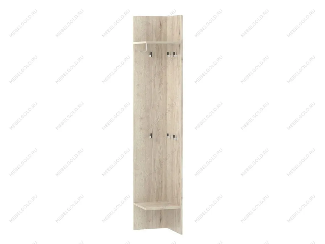 Полка ПМ-3 угловая, Мале (350*380*2000) Дуб галифакс белый, 50502