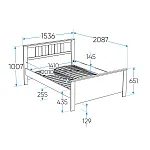САГА кровать двойная 140х200 темно-бирюзовая | изображение 1