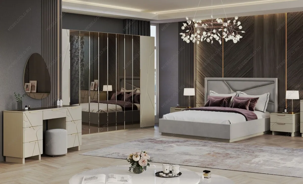 Шкаф Лейла 6-дверный светло серый камень | изображение 4