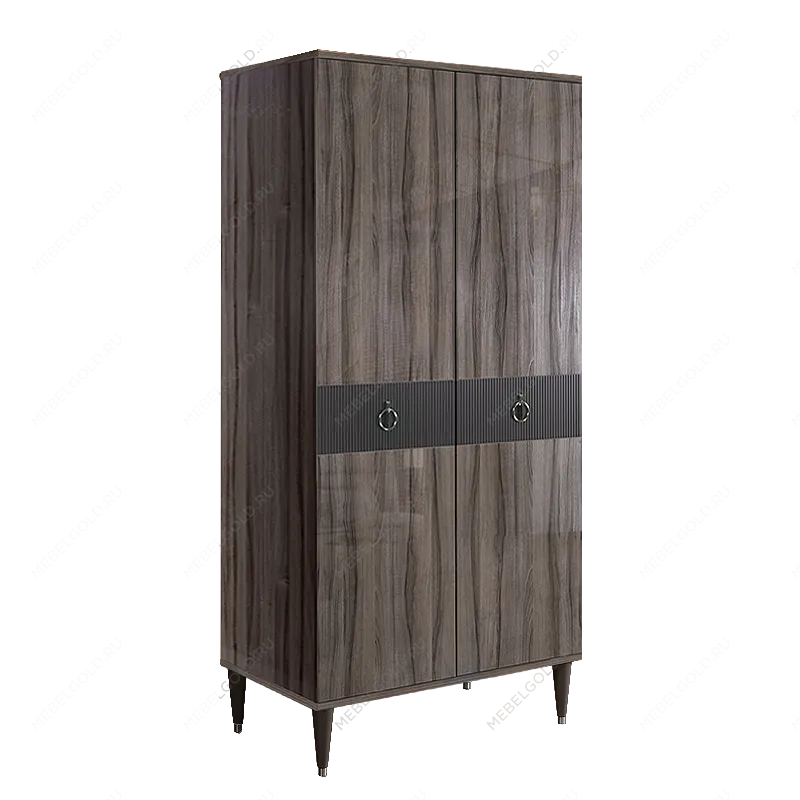 Шкаф-пенал Римини СОЛО (Орех империя/Серебро) РМП-2(s)