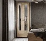 БРИМНЭС / СИРИУС Шкаф двухдверный ИКЕА / IKEA с одним выдвижным ящикам и двумя зеркалами, Дуб Сонома | изображение 4