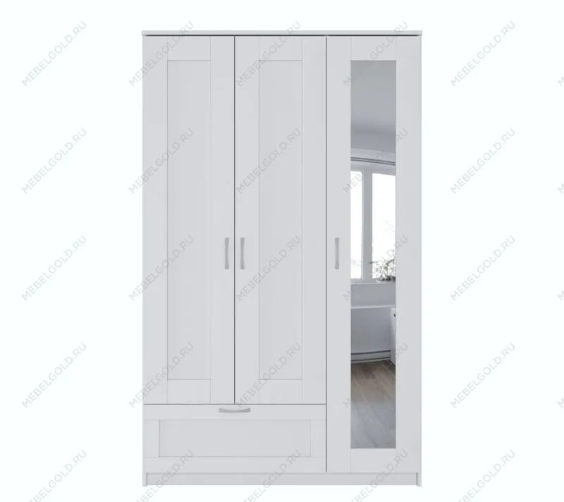 БРИМНЭС / СИРИУС Шкаф ИКЕА / IKEA комбинированный 3 двери и 1 ящик белый | изображение 1