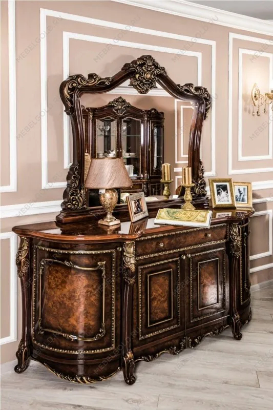 Комод Джоконда корень дуба глянец с зеркалом (гостиная) | изображение 1