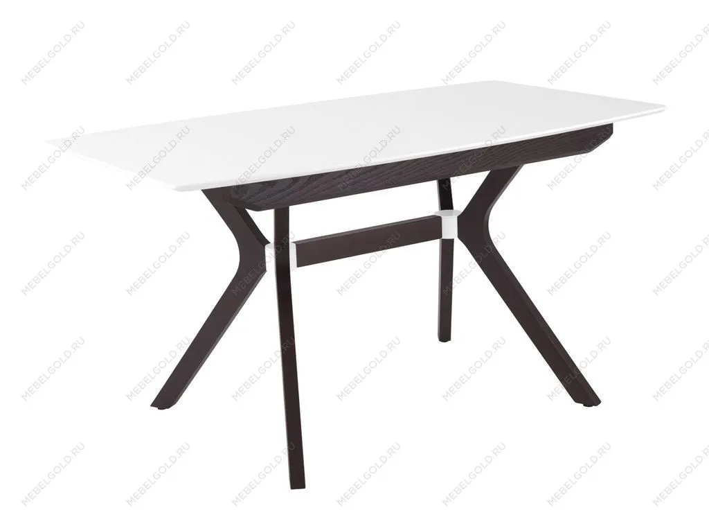 Стол Пекин (1400*820+400/цвет столешницы Белый/цвет ножек Венге)