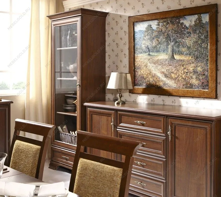 Шкаф с витриной Кентаки REG1W1S каштан - Выставка м. Марьина роща | изображение 4