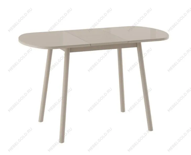 Стол РАУНД раздвижной со стеклом 94(124)х64, Капучино/Капучино | изображение 1