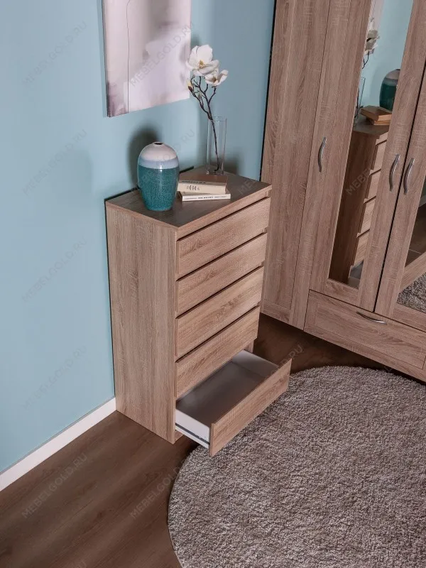 Комод Кастор, 5 ящиков, 65х40х112 см, дуб сонома | изображение 5