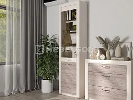 Шкаф с витриной Оливия 1V1D