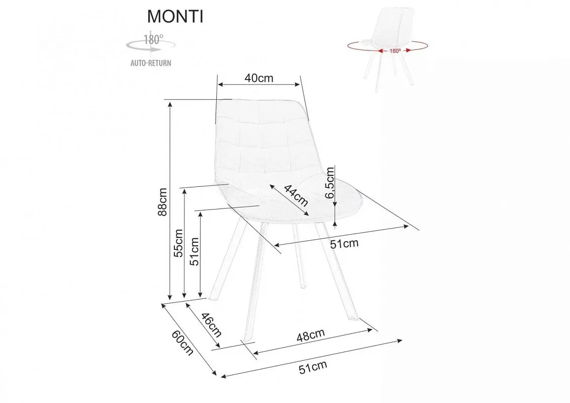 Стул кухонный Signal MONTI Velvet Bluvel 68 поворотный (карри/черный, поворотный) | изображение 6