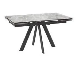 Стол с керамическим покрытием Джейтон-140 (91stone grey gloss st cer/черный) 140(30+30)х85