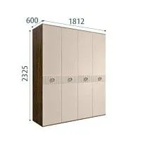 Шкаф 4-х дверный Bogemia Woodline Fi (Ваниль/Хром) БМШ2/4