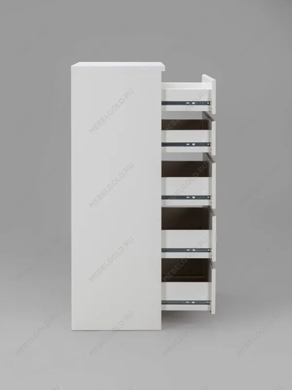 Комод Кастор, 5 ящиков, 65х40х112 см, белый | изображение 14