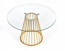 Стол обеденный Halmar LIVERPOOL (прозрачный/золотой)