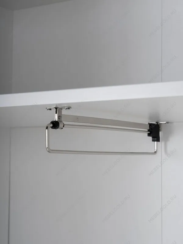 Шкаф Сириус узкий, с выдвижной вешалкой, 2 двери и 1 ящик, 78х41х190 см, белый | изображение 11