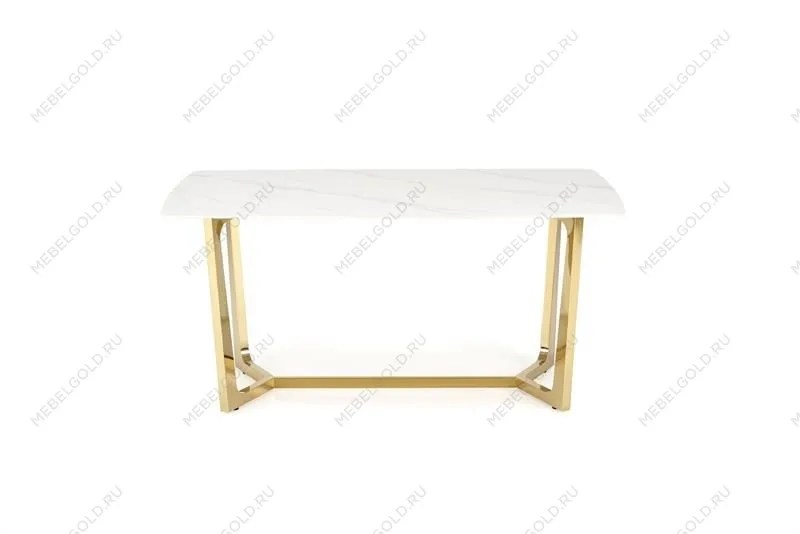 Стол обеденный Halmar CLEMENTE 160 (белый мрамор/золотой) | изображение 1